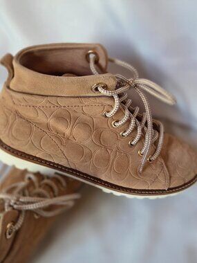 Coach "Ester" Signature Suede Hiker Boot | Size 8.5